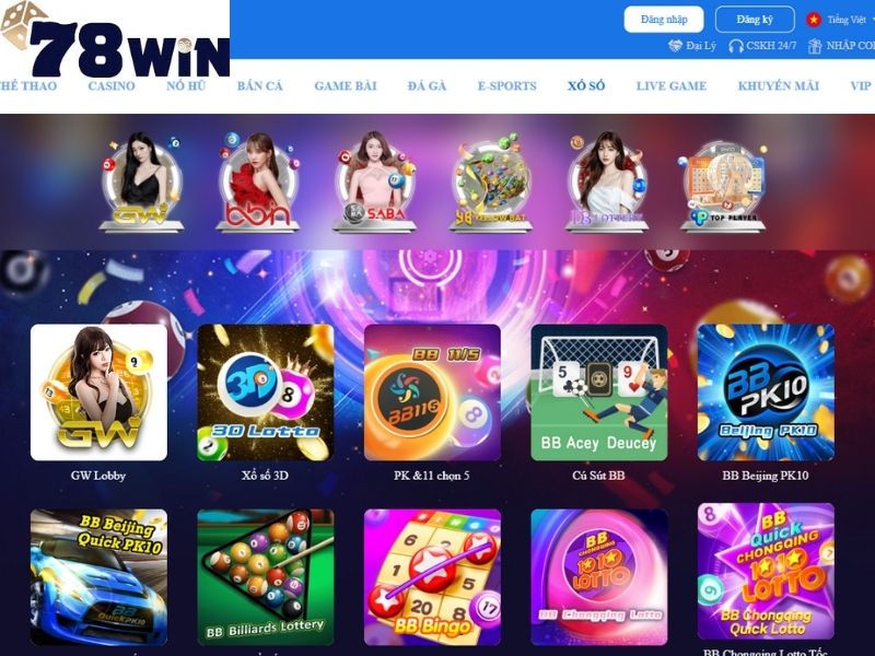 78win mang đến cho người chơi kho game xổ số đa dạng, phù hợp cho nhiều cấp độ